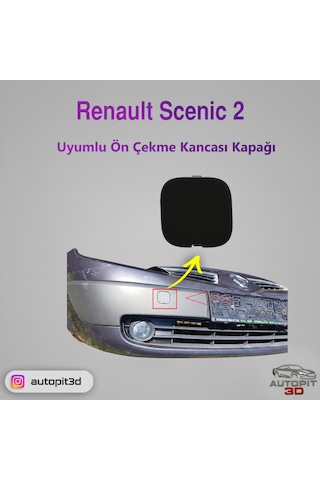 Renault Scenic 2 2003-2006 Uyumlu Ön Tampon Çeki Demiri Kapağı