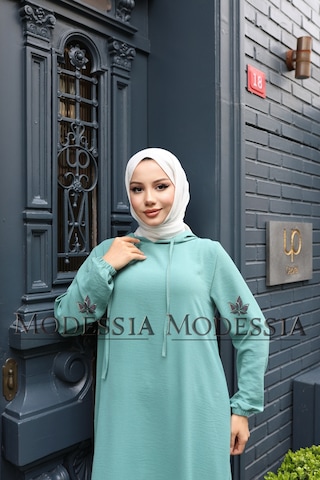 Kadın Mint Yeşili Aerobin Uzun Kapşonlu İkili Takım T0220 Mint Yeşili