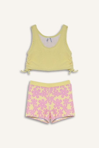 Defacto Çiçekli Şortlu Bikini Kız Çocuk G6783a826hsyl236 Sarı-yl236