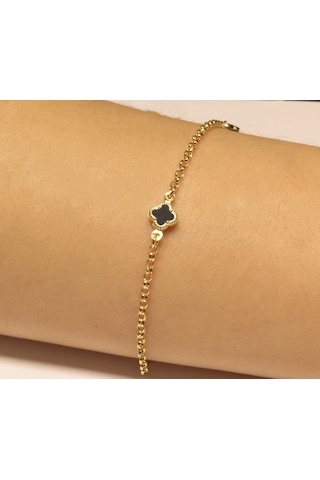 Altın Yonca Model Bileklik Sarı Altın