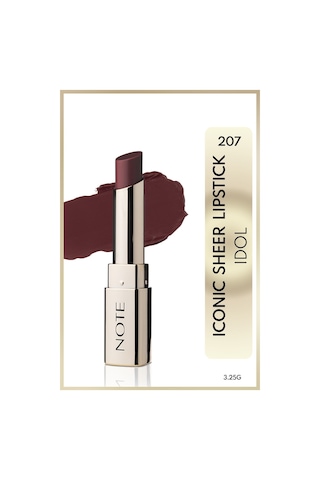 Note Cosmetique Iconic Sheer Lipstick Nemlendirici Parlak Ruj 207 Idol - Kahverengi