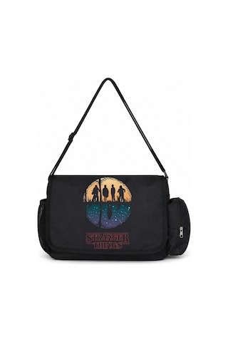 Sevbano Stranger Things Dizi Baskılı Unisex Okul, Spor, Ofis Çok Amaçlı P Siyah