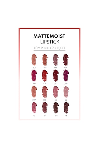 Note Cosmetique Mattemoist Lipstick Mat Bitişli Ruj 306 Miss Blossom - Kırmızı