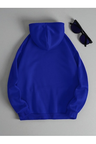 Uyguntarz Mood Baskılı Oversize Sweatshirt Mavi