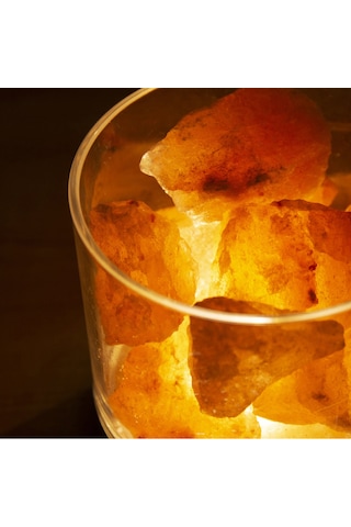 Hombey Doğal Tuz Kristali Işık, 7 Renkli Değişimli Fonksiyonlu, Hava Temizleyici, Uyku İçin Yatak Odası Dekoratif Minyatür Lambası Beyaz