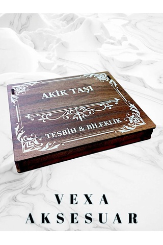 Akik Taşı Tesbih Ve Bileklik Seti Doğal Taş, Kutulu, Şifalı Hediye Açık Kahverengi