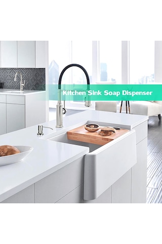 Kangvka 304 Paslanmaz Çelik Sabun Dağıtıcı 300ml - Mutfak/ilçe Lavabo Kullanıma Uygun - Kolay Kurulum Manuel Sabun Atıcı Gümüş