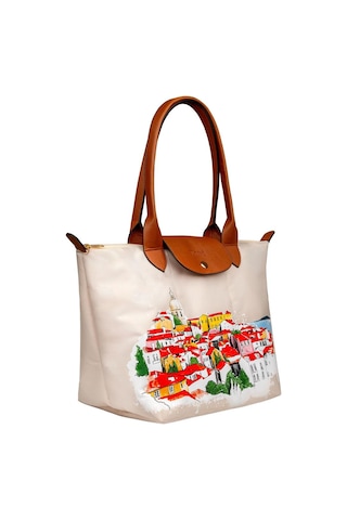 Dogo Kadın Vegan Krem Large El Çantası - On The Roofs Tasarım Multicolor