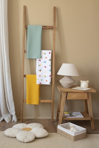 Çok Amaçlı Müslin Örtü & Battaniye 3'lü Set Pamuk Oeko-teks Sertifikalı 80x80 CM Beyaz - Hardal