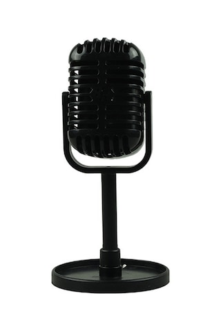 Samdoo Siyah Simülasyon Mikrofon, Vintage Stüdyo/canlı Yayın Dekorasyonu, Gerçekçi 1:1 Tasarım, Fotoğraf Çekimi & Oyuncağı Requisiti
