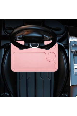 Homyl Araba Direksiyon Masası Seyahat Yiyecek Tepsisi Pembe
