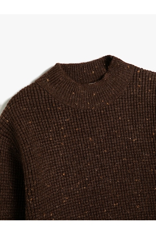 Koton Uzun Kollu Dik Yaka Kazak Kahverengi 5wkb90006ht Kahve