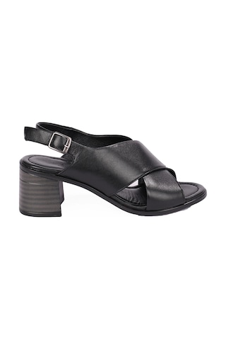 Albini A-110112 Kadın Deri Sandalet Siyah
