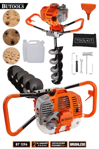 Butools ST-31 14000RPM Benzinli Motorlu Toprak Burgu Makinesi Turuncu