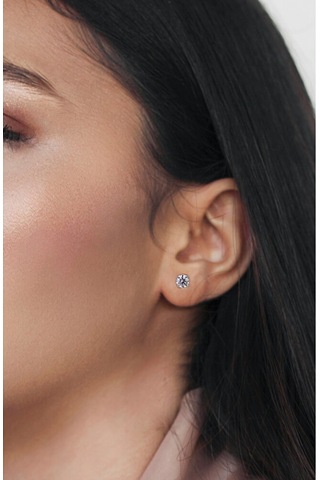 Cerrahi Çelik Üç Çift Tek Taşlı Küpe Üç Farklı Boy Gümüş Renk 2 x 3