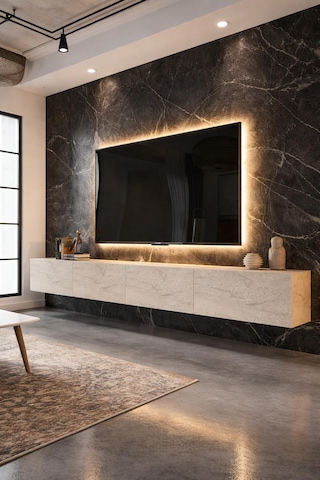 Joy Tv Ünitesi Tv Sehpası Alt Modül Traverten 240 Cm Mdf