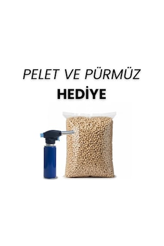 Kamp Ayısı Mini Roket Camlı Pelet Sobası, Pürmüz Ve Pelet Hediyeli