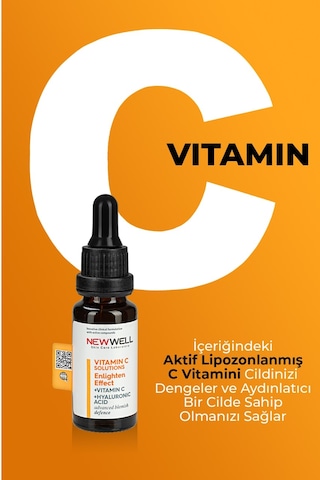 New Well Aydınlatıcı ve Cilt Tonu Eşitleyici Vitamin C Serumu 20 ML