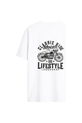 Black Nova Oversize Baskılı Unisex %100 Pamuk T-shirt Lifestyle Beyaz