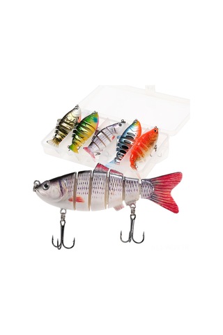 Neevoyu 5 Adet 10cm Sert Yem Balık Avı Oltası - Keskin Üçlü Kancalı Yapay Yem Seti