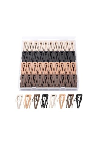 60 Adet Çift Kavramalı Saç Tokası, Metal Çıtçıtlı Saç Tokası, Kavrama Saç Klipsi, Kadın Saç Tokaları, Pla Diğer