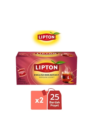 Lipton English Breakfast Siyah Bardak Poşet Çay 25li X 2 Adet