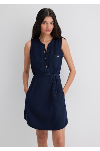 Mavi - Suzy Mürekkep Rengi Gold Denim Elbise 130317-81270 Mavi