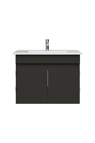 Flexio 65 Cm Kapaklı Katlanabilir Lavabo Dolabı 270 Derece Antrasit Set
