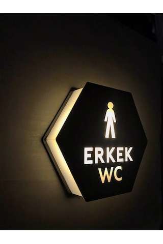 Honeycomb Serisi Işıklı Erkek Wc Yönlendirme Tabelası