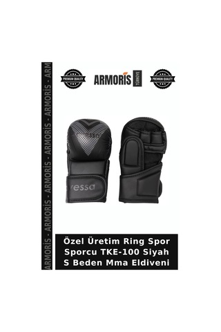 Özel Üretim Ring Spor Sporcu Tke-100 Siyah S Beden Mma Eldiveni