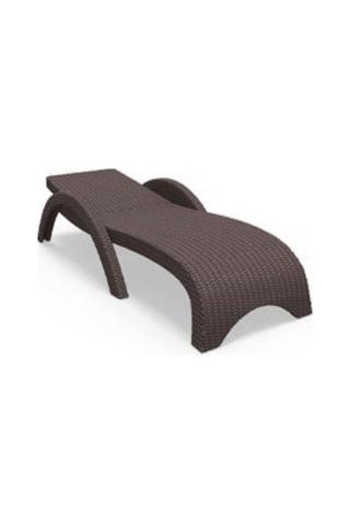 Omnipazar Trk-860 Siesta Fiji Bej Minderli Rattan Desenli Ayarlanabilir Lüks Şezlong Kahverengi Kahverengi