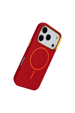Joko Apple Apple iPhone Uyumlu 18 Pro Max Luno Deri Magsafe Kapak - Bordo Çok Renkli