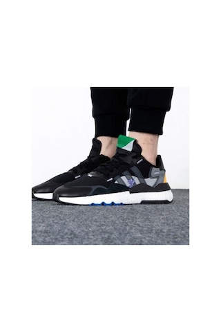Adidas Nite Jogger Siyah Beyaz Sarı Erkek Sneaker Ayakkabı Nite-1 Siyah - Sarı