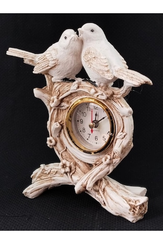 Tutku Akrilik Quartz Masa Saati Çiçek Desenli