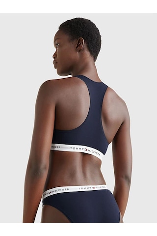 Tommy Hilfiger Kadın Marka Logolu Beyaz Elastik Bantlı Lacivert Spor Sütyeni Uw0uw03820-dw5-7051 Lacivert