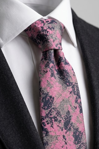 Milleniva Batik Desenli Pembe Gri Kravat & Mendil