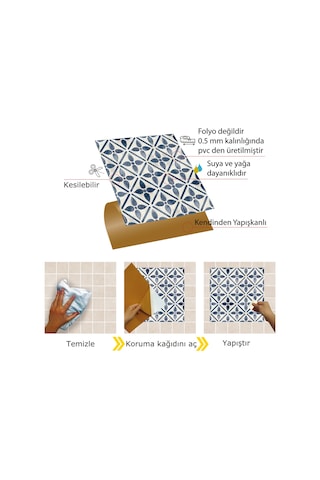 Tink Kendinden Yapışkanlı Serenıty Desenli Pvc Karo 30x30 Cm