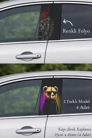 Araçta Modern Görünüm Kapı Direk Folyo Sticker Etiket