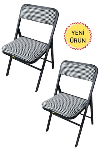 Hey 2'li Katlanır Kamp Sandalyesi Piknik Sandalye Kazayağı Siyah