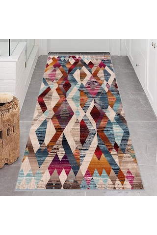 Rovigo Home Dijital Baskı Yıkanabilir Kaymaz Taban Salon Halısı Rvg0628 Bej