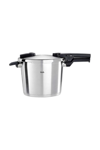 Fissler Vitaquick Premium 6lt Düdüklü Tencere Ve İndiksiyon Tabanlı Metal Kapaklı Tencere Tava Seti Gümüş - Siyah