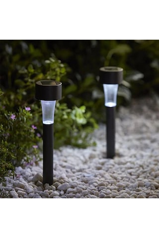 Solar Saplama Siyah Bahçe Lambası Led 10 Adet