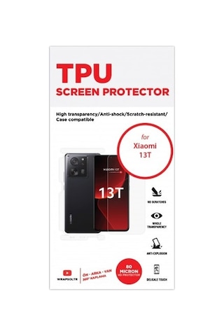 Xiaomi 13t Ön, Arka Ve Yan 360 Derece Tam Kaplama Tpu Film