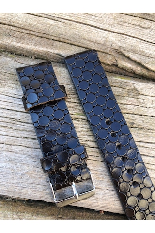 22 Mm Deri Dsiyah Desenli Kordon