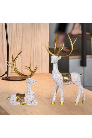 Homyl Yatak Odası Masaüstü Oturma Için 2 Adet Ren Geyiği 10cmx20cm