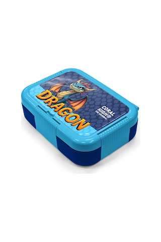 Coral High Kids Dragon Desenli Paslanmaz Çelik Beslenme Kabı 39113 Mavi