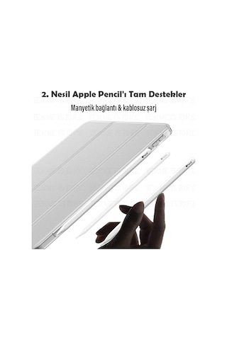 Apple Uyumlu iPad Air 6 11 Inç M2 Çip 2024 Tablet Kılıfı İnce Tasarım Smart Cover Standlı Akıllı Kapak Kılıf