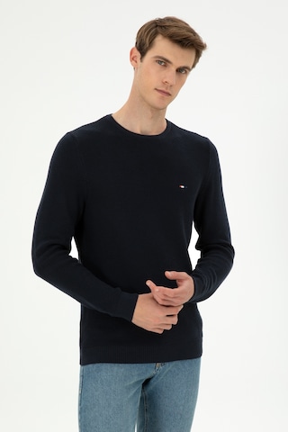 U.S. Polo Assn. Erkek Slim Fit Bisiklet Yaka Lacivert Basic Kazak 50298282-VR033