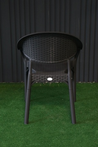 Alezy Bambu Rattan Kollu Koltuk 6 Adet Antrasit