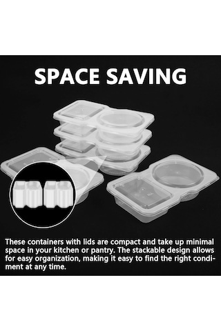 Geeroyoo Çift Bölmeli Sızdırmaz Baharat Saklama Kapları, 20'li Set, Pratik Ve Kullanışlı Tasarım